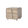 Modern Minimalist Nightstand with Two Drawers and Wood Finish